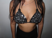 BRA bedazzling nera